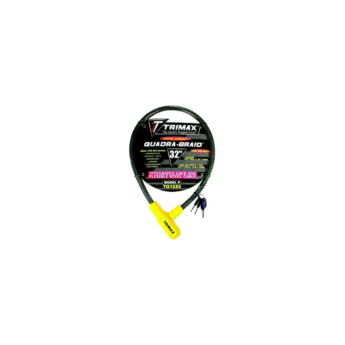 Trimax Locks Tq1532 Trimax Quadra-Braid 32" X 15Mm Integrated Cable Lock 1