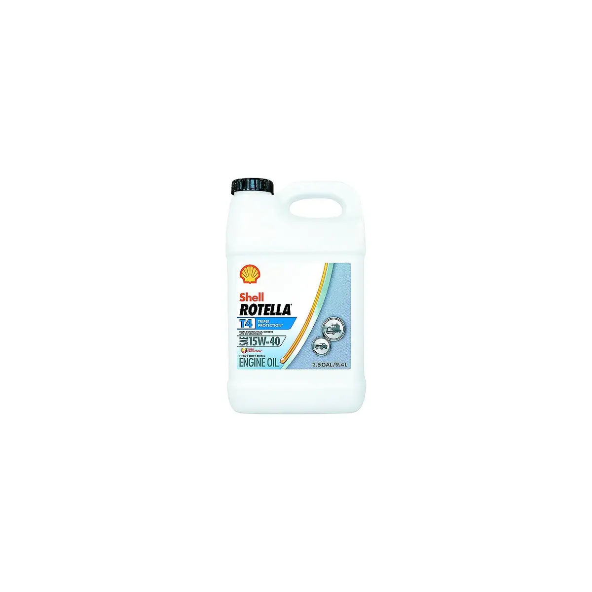 Shell Oil 550045127 Shell Rotella T4 Triple-Protection Heavy-Duty Diesel Motor, Oil, 15W-40, 2.5 Gal. 1