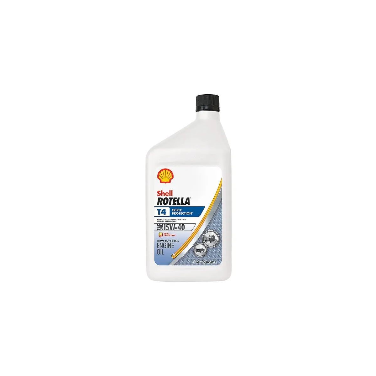 Shell Oil 550049483 Shell Rotella T4 Triple-Protection Heavy-Duty Diesel Motor, Oil, 15W-40, Qt. 1