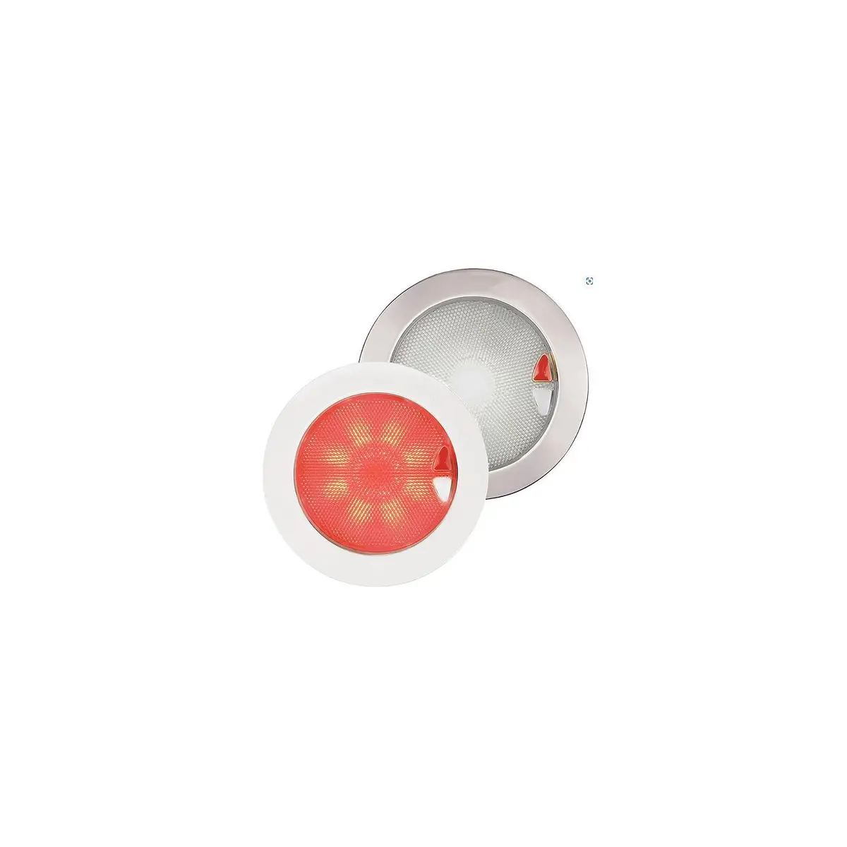 Hella 980630012 Euroled 150 Round Touch Lamp, White/Red W/Polished Ss Rim 1