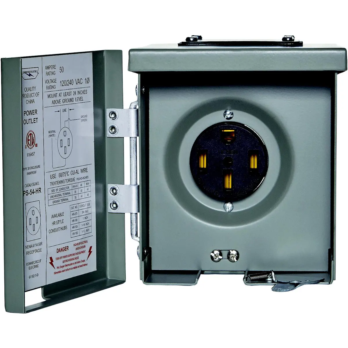Parallax Power Supply U054p Parallax Outdoor Power Outlet, 50A, 120/240V 1