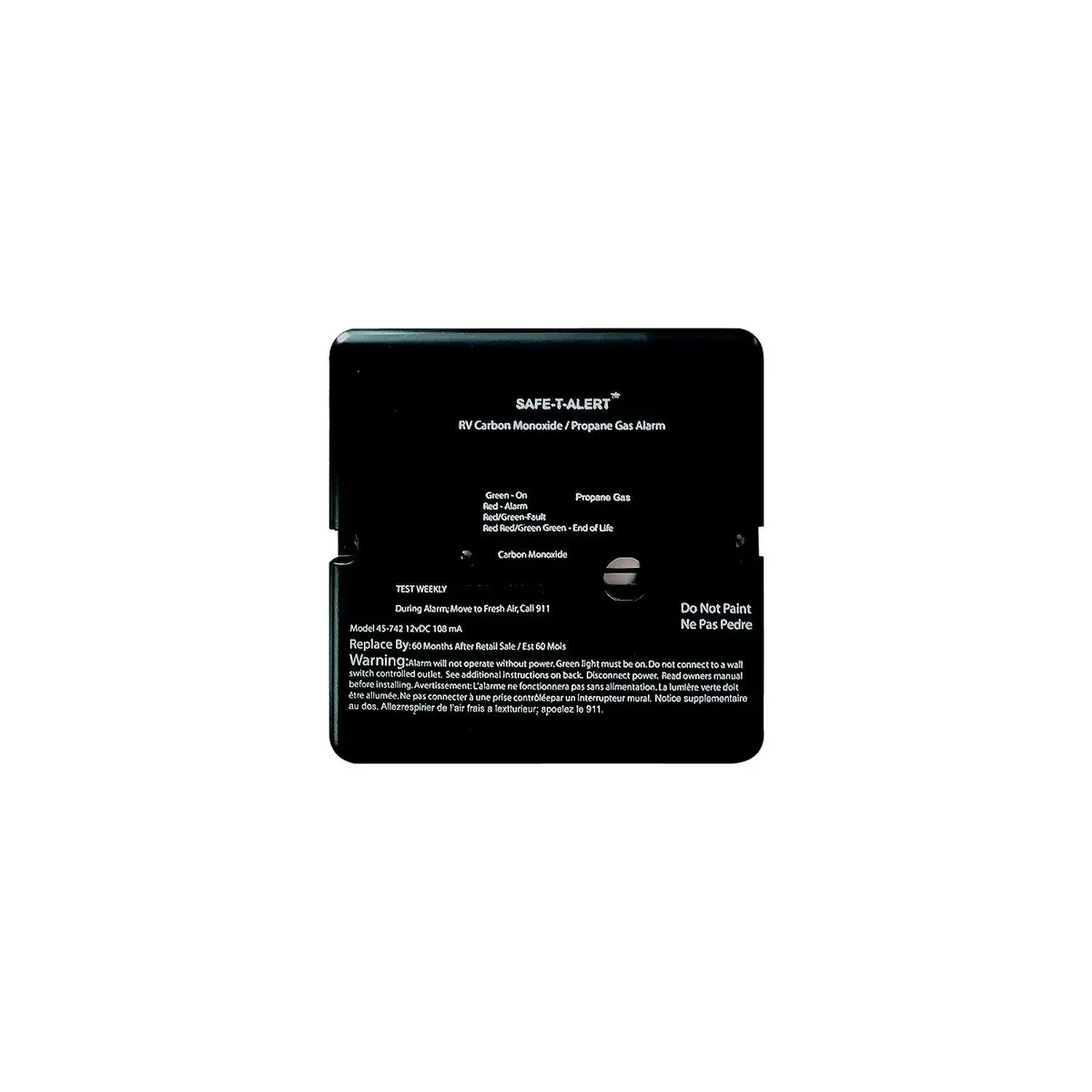 Mti Industries 45-742-Bl Safe T Alert 45 Series Dual Carbon Monoxide / Propane, Alarm, Black 1