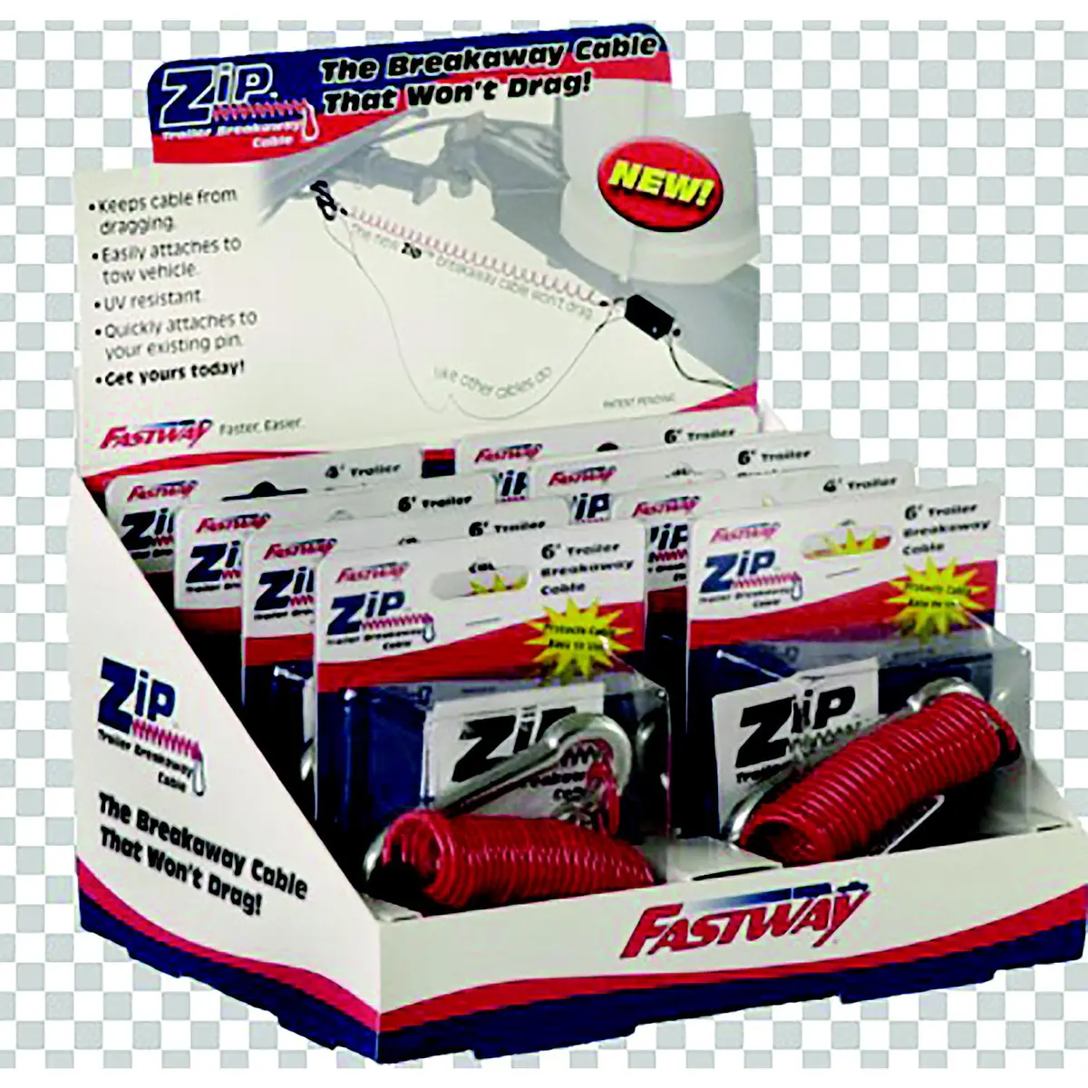 Progress Mfg 80-01-9214 Zip Breakaway Cable & Pin Display, 8Ea 1