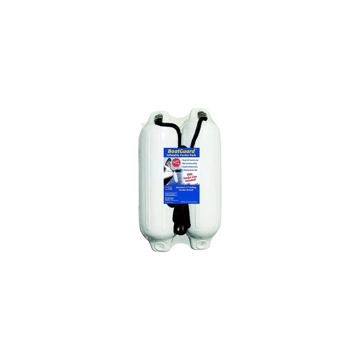 Taylor Made Products 310152P Taylor 2Pk Boatguard Fenders W/Fender Line, White, 5" X 18" 1