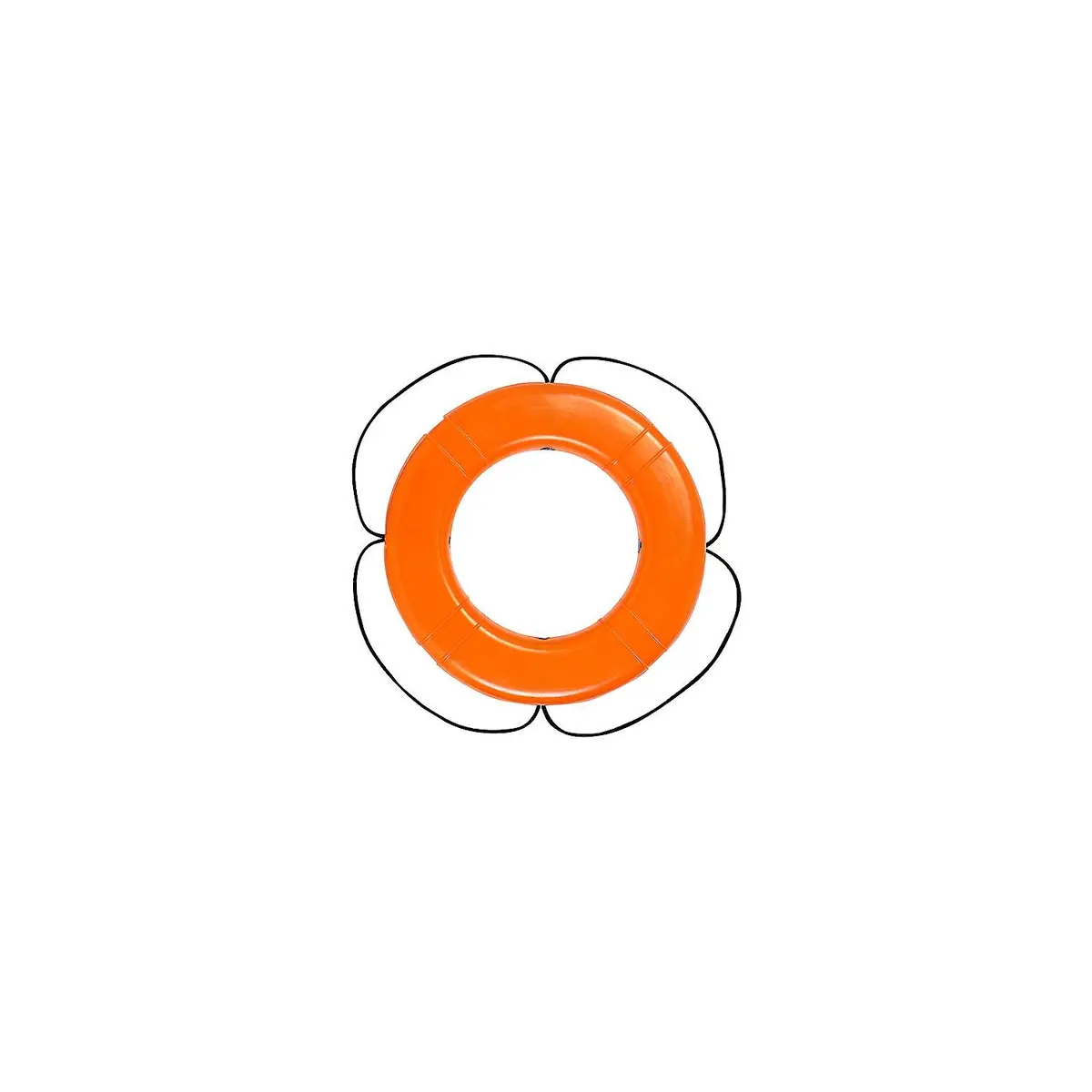 Taylor Made Products 569 Taylor Polyethylene Hard Shell Life Ring W/Black Rope, 24" Orange 1