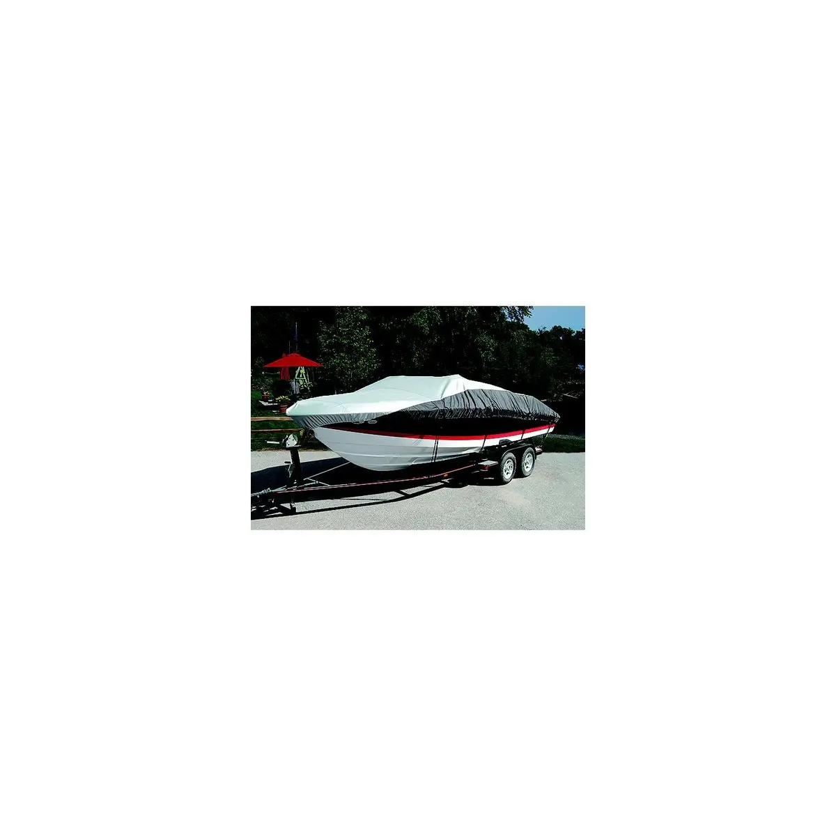 Taylor Made 70902 Boatguard Eclipse Two-Tone Boat Cover, Heavy Duty Polyester, Includes Storage Bag, Tie-Downs, Support Pole 1