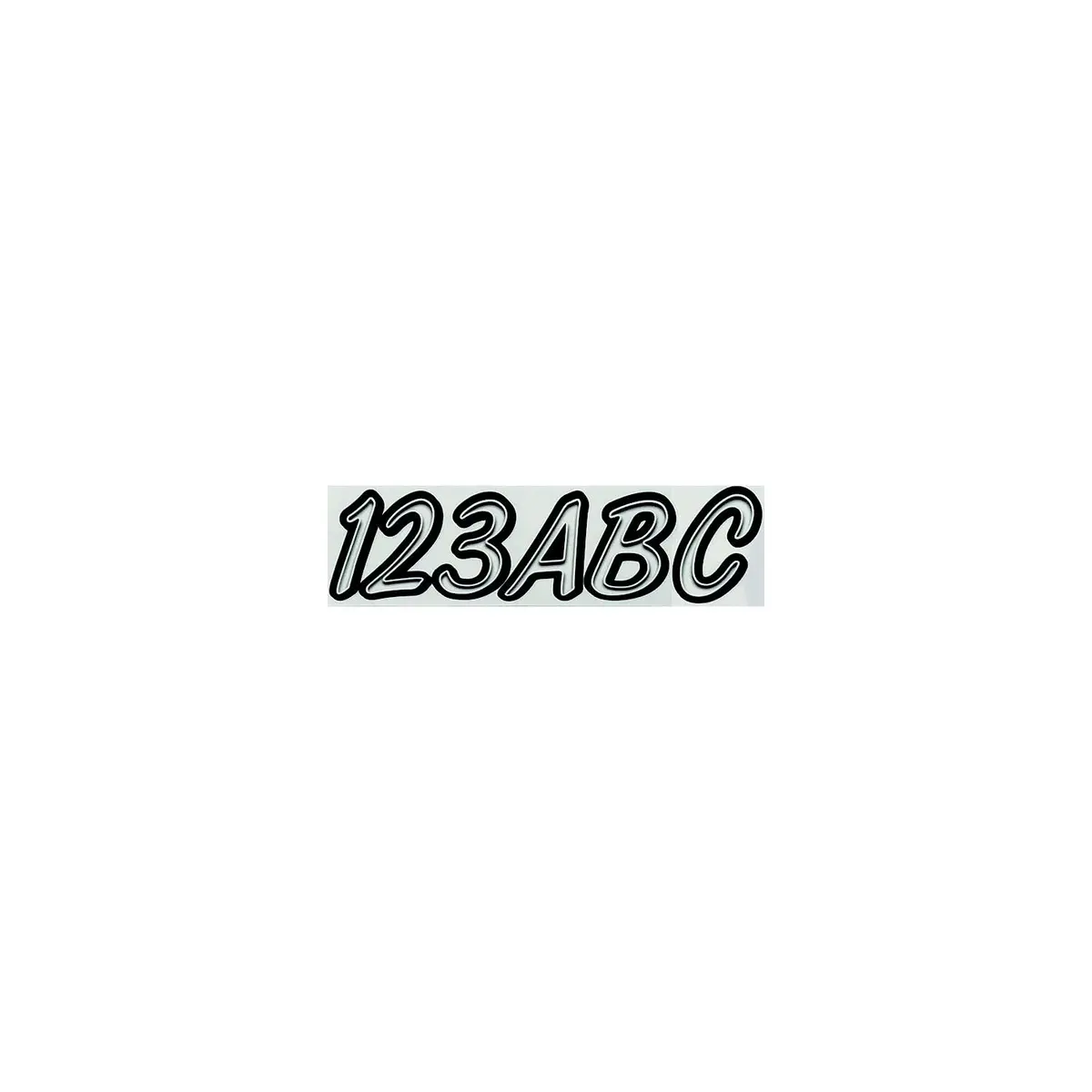 Hardline 400Clblk Series 400 Registration Kit, Cursive, Smooth Font, Color Gradation, 4 Sets Of 3" A-Z, 0-9 1