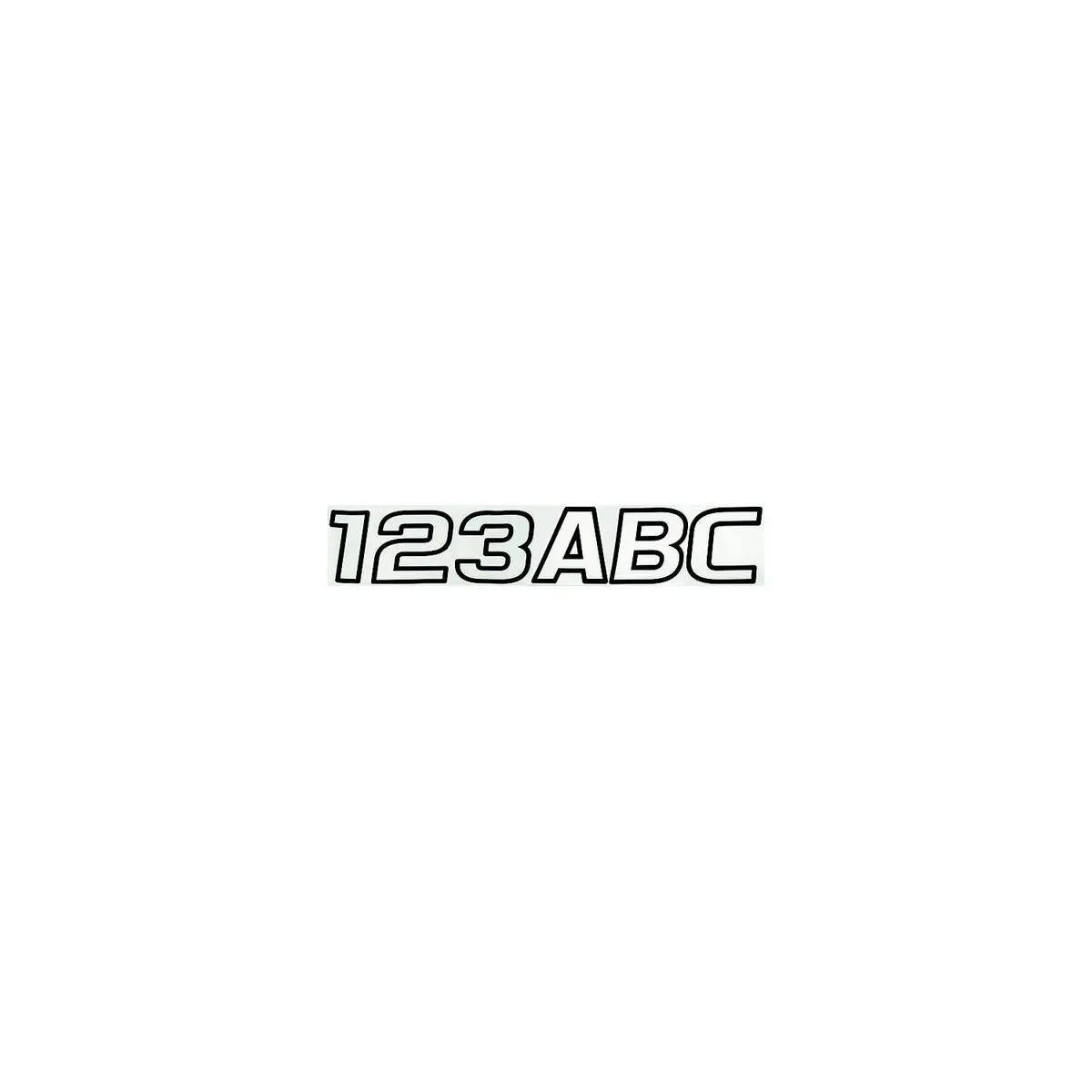 Hardline 700Clblk Series 700 Registration Kit, Black, Slanted European Font, Solid Fill/Outline, 4 Sets Of 3" A-Z, 0-9 1