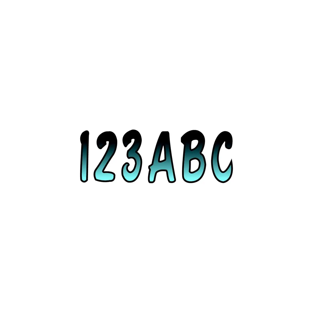 Hardline Bjbkg200 Series 200 Registration Kit, Cursive, Blue/Black Gradation, 4 Sets Of 3" A-Z, 0-9 1