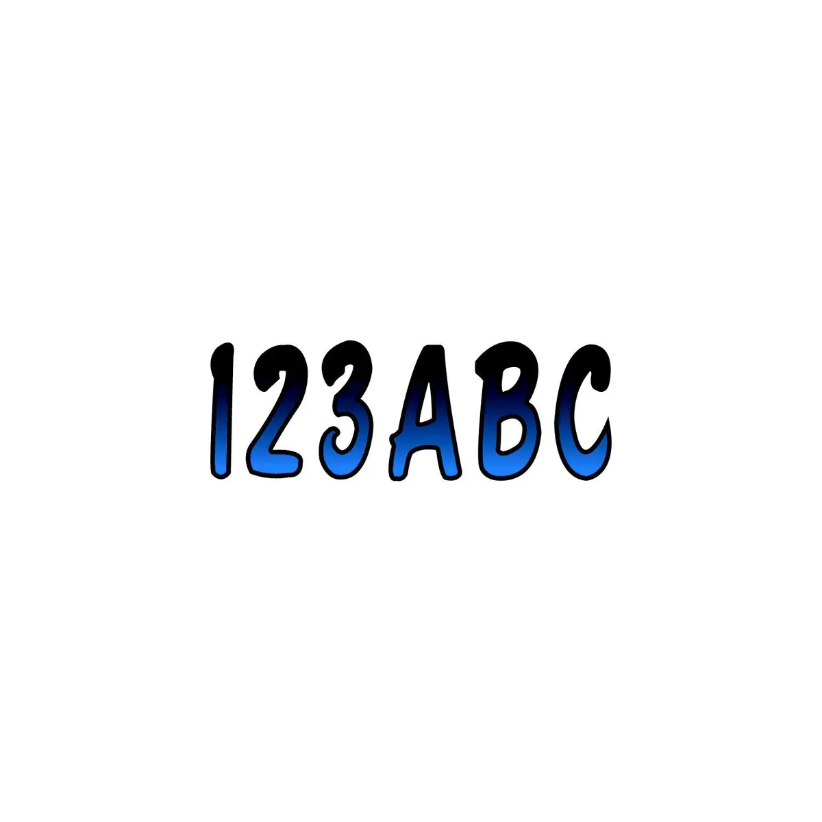 Hardline Blbkg200 Series 200 Registration Kit, Cursive, Blue/Black Gradation, 4 Sets Of 3" A-Z, 0-9 1
