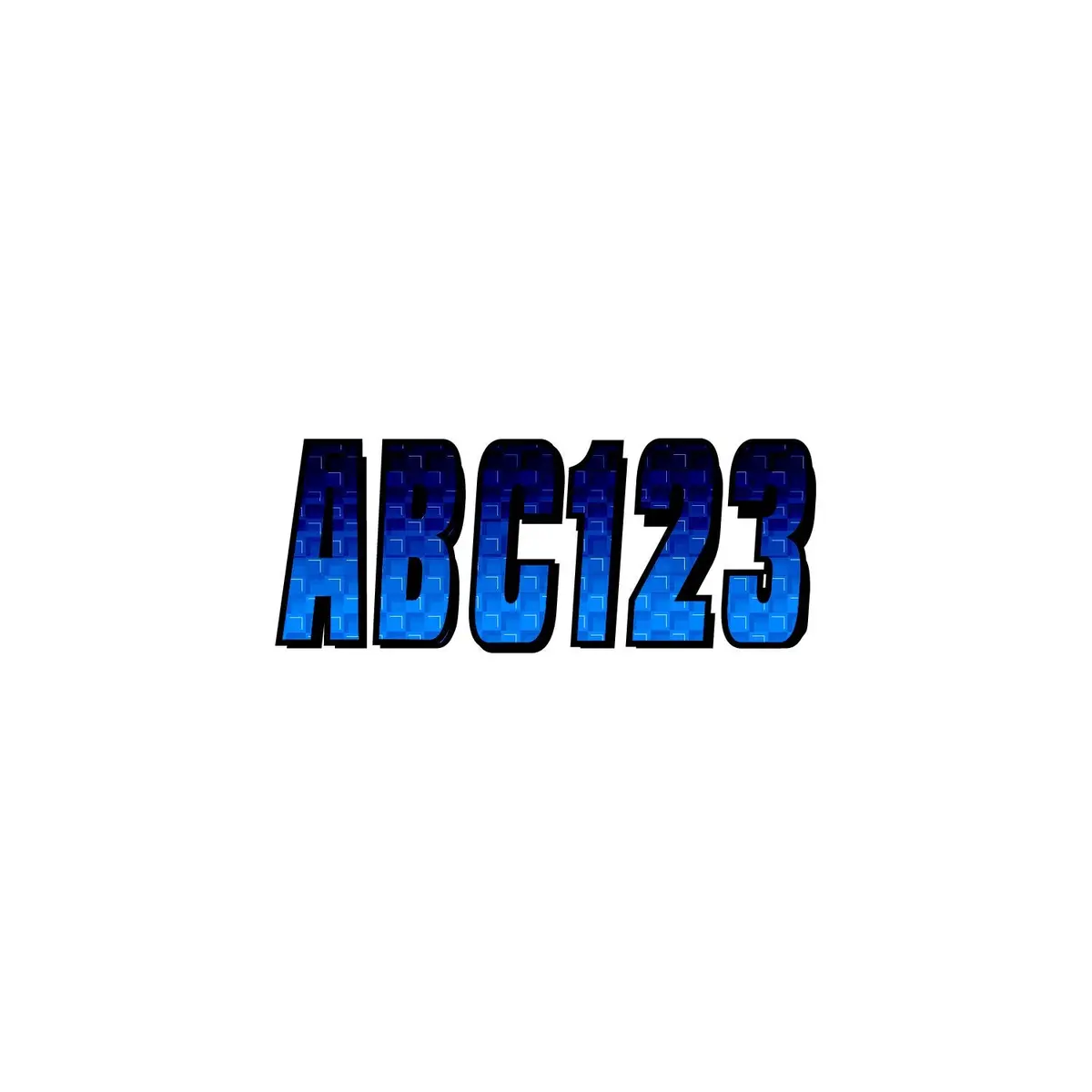 Hardline Blbkg300 Series 300 Registration Kit, Carbon Fiber, Block Font, Color Gradation, 4 Sets Of 3" A-Z, 0-9 1