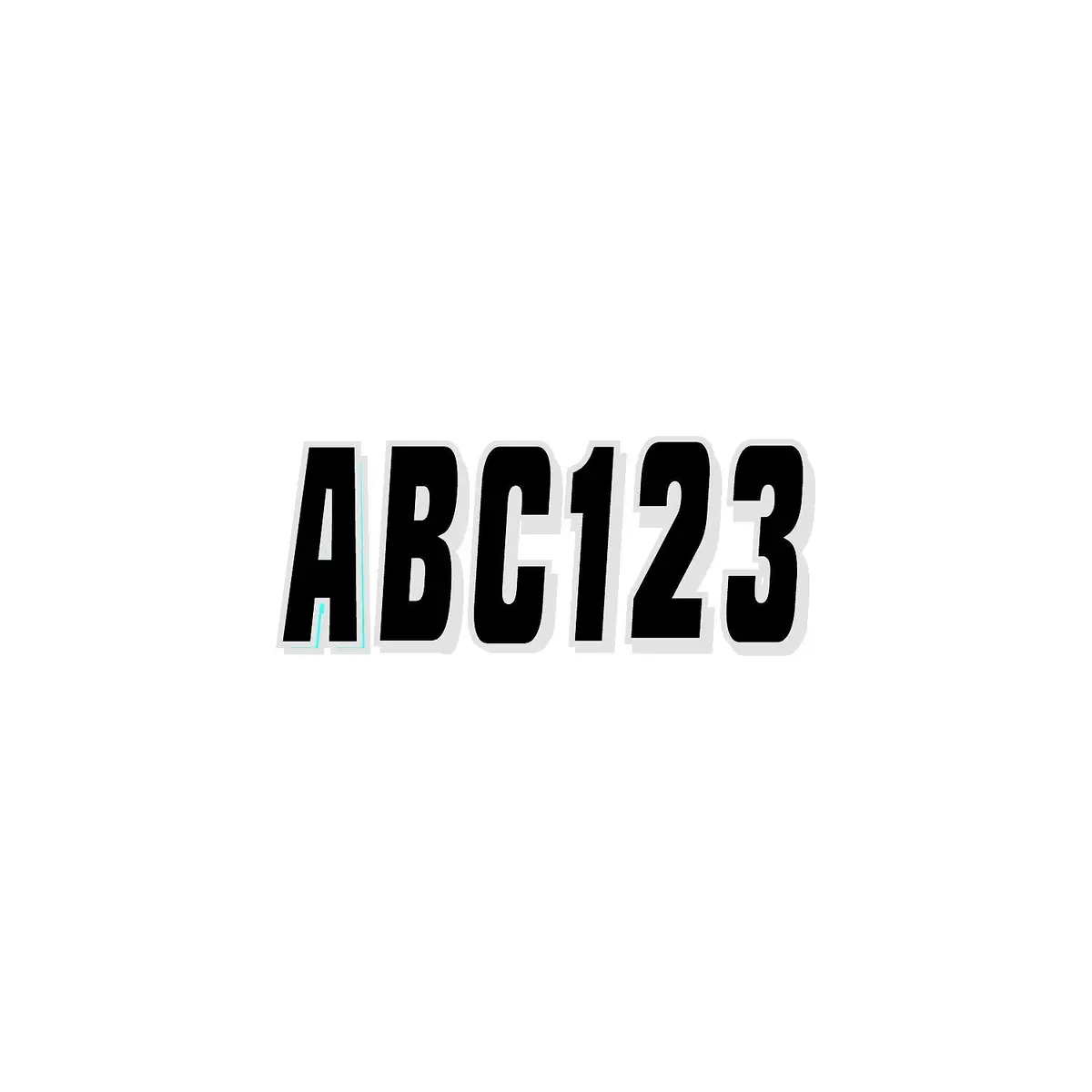 Hardline Blksi320 Series 320 Registration Kit, Black/Silver, Solid Block Font W/ Drop Shadow, 4 Sets Of 3" A-Z, 0-9 1