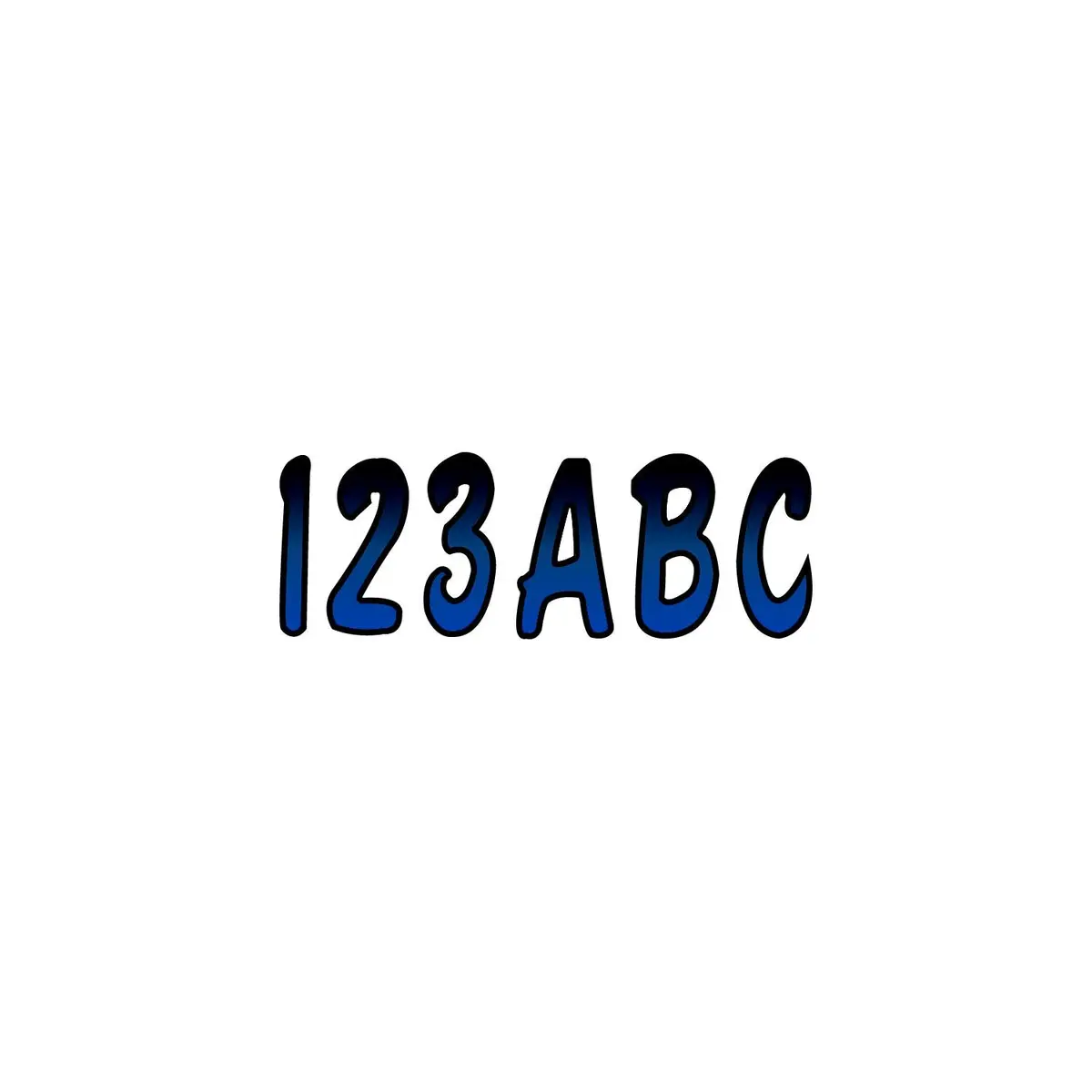 Hardline Bmbkg200 Series 200 Registration Kit, Cursive, Blue/Black Gradation, 4 Sets Of 3" A-Z, 0-9 1