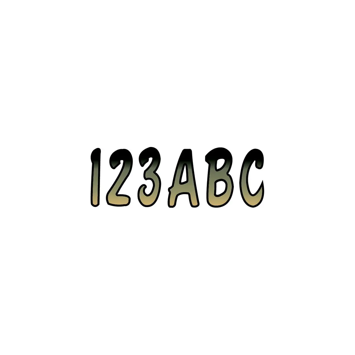 Hardline Brbkg200 Series 200 Registration Kit, Cursive, Brown/Black Gradation, 4 Sets Of 3" A-Z, 0-9 1