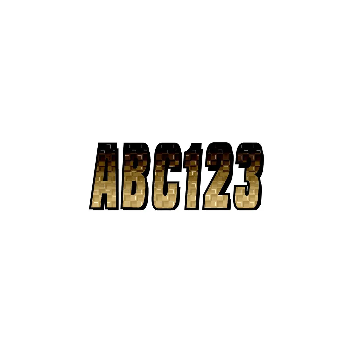 Hardline Brbkg300 Series 300 Registration Kit, Carbon Fiber, Block Font, Color Gradation, 4 Sets Of 3" A-Z, 0-9 1
