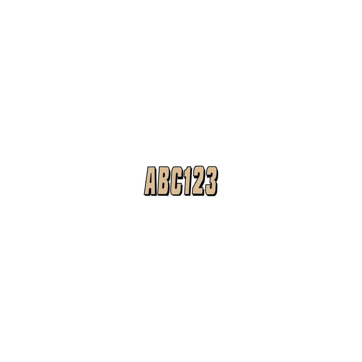 Hardline Brblk320 Series 320 Registration Kit, Brown/Black, Solid Block Font W/ Drop Shadow, 4 Sets Of 3" A-Z, 0-9 1