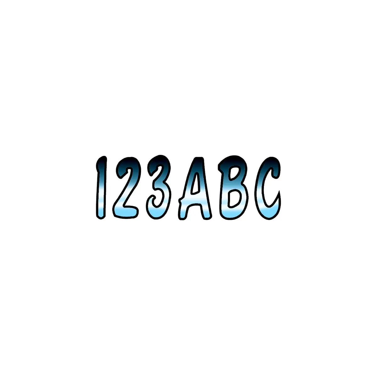 Hardline Chbkg200 Series 200 Registration Kit, Cursive, Chrome/Black Gradation, 4 Sets Of 3" A-Z, 0-9 1