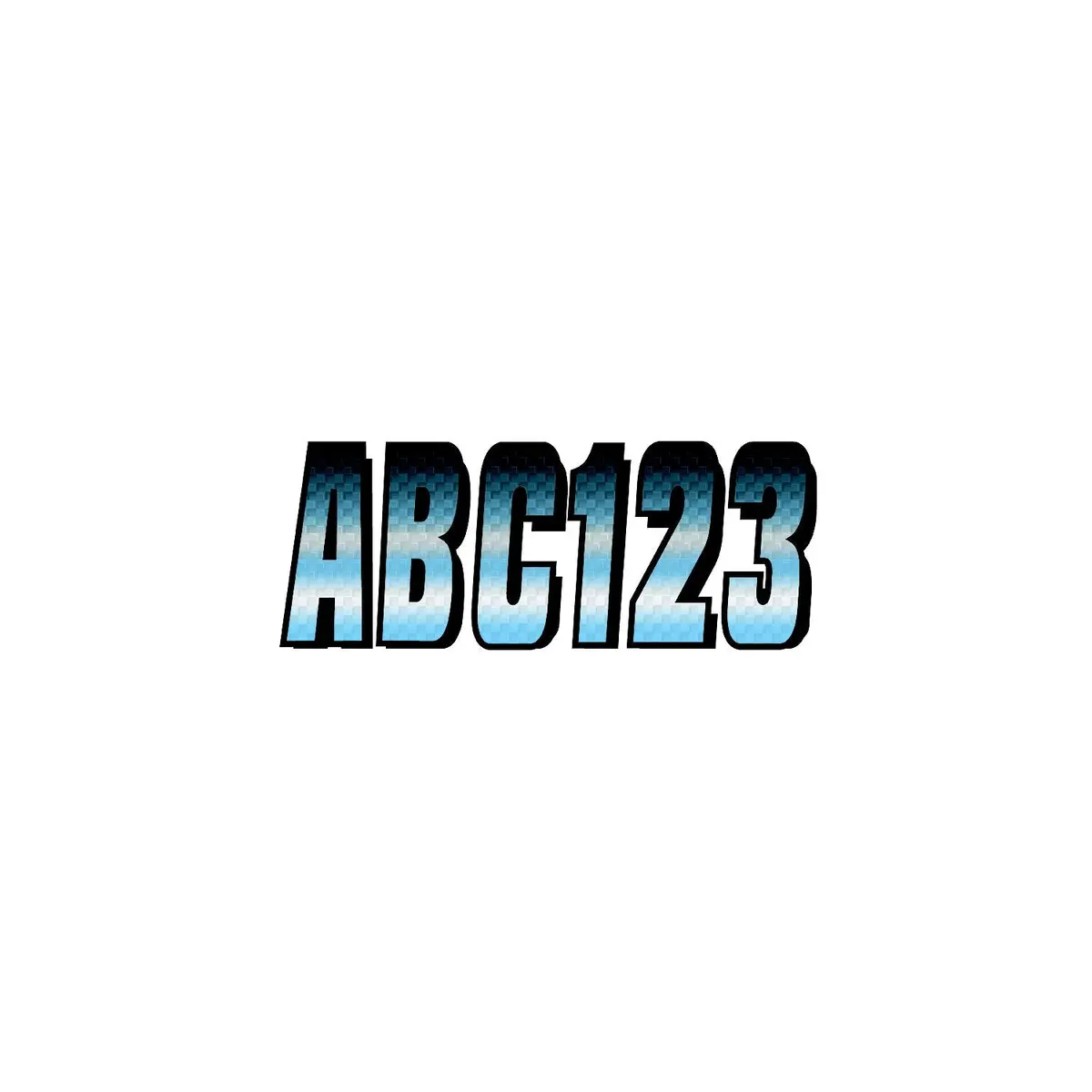 Hardline Chbkg300 Series 300 Registration Kit, Carbon Fiber, Block Font, Color Gradation, 4 Sets Of 3" A-Z, 0-9 1