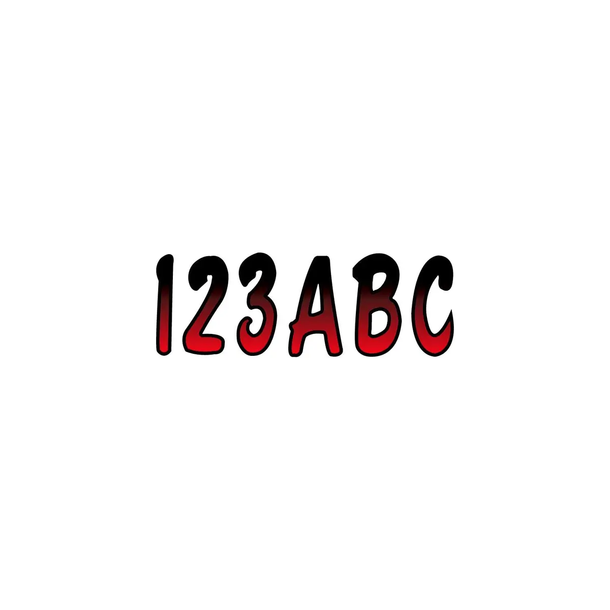 Hardline Rebkg200 Series 200 Registration Kit, Cursive, Red/Black Gradation, 4 Sets Of 3" A-Z, 0-9 1