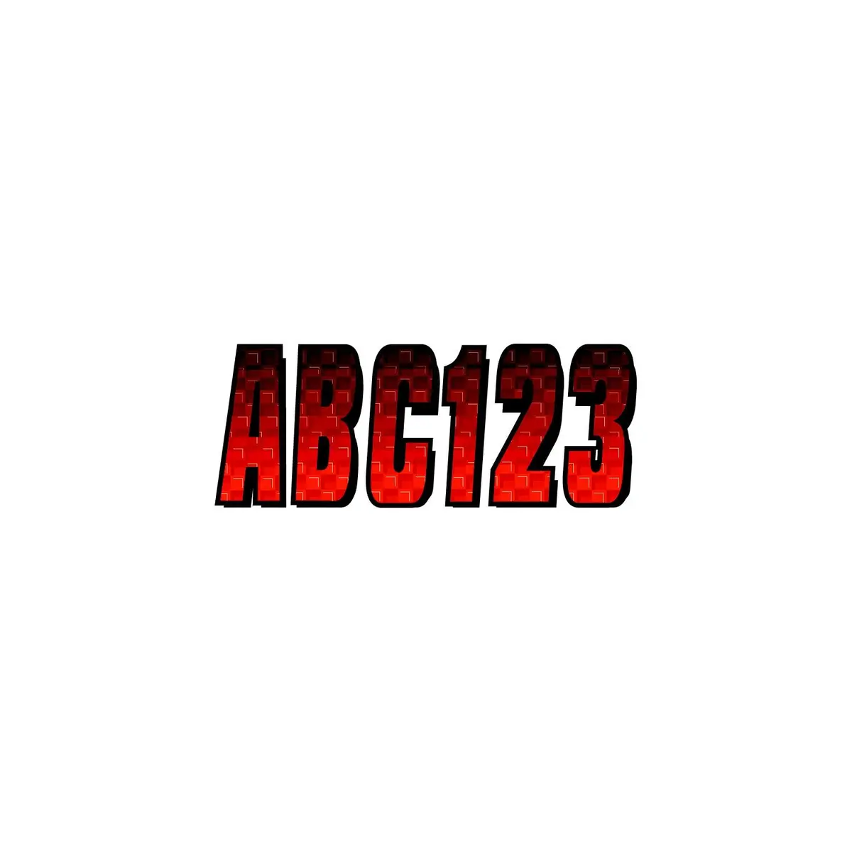 Hardline Rebkg300 Series 300 Registration Kit, Carbon Fiber, Block Font, Color Gradation, 4 Sets Of 3" A-Z, 0-9 1