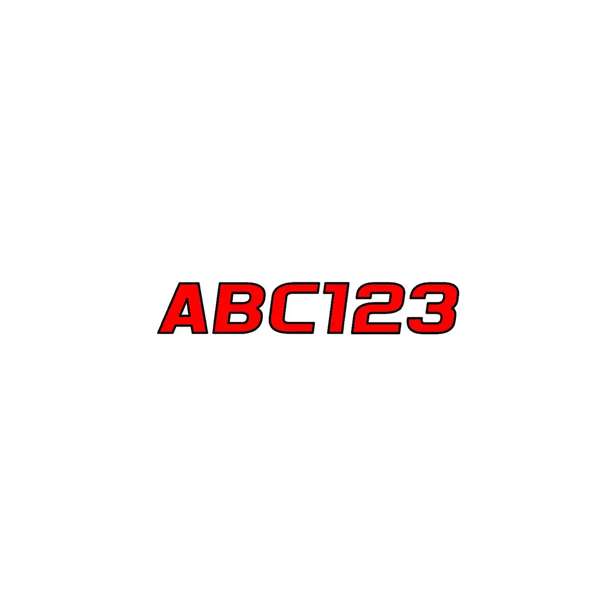 Hardline Reblk700 Series 700 Registration Kit, Red/Black, Slanted European Font, Solid Fill/Outline, 4 Sets Of 3" A-Z, 0-9 1