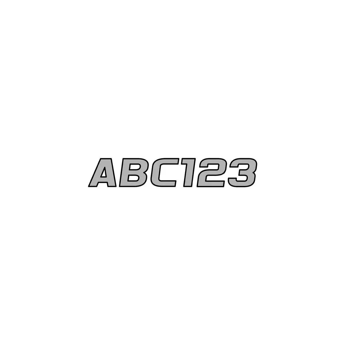 Hardline Siblk700 Series 700 Registration Kit, Silver/Black, Slanted European Font, Solid Fill/Outline, 4 Sets Of 3" A-Z, 0-9 1