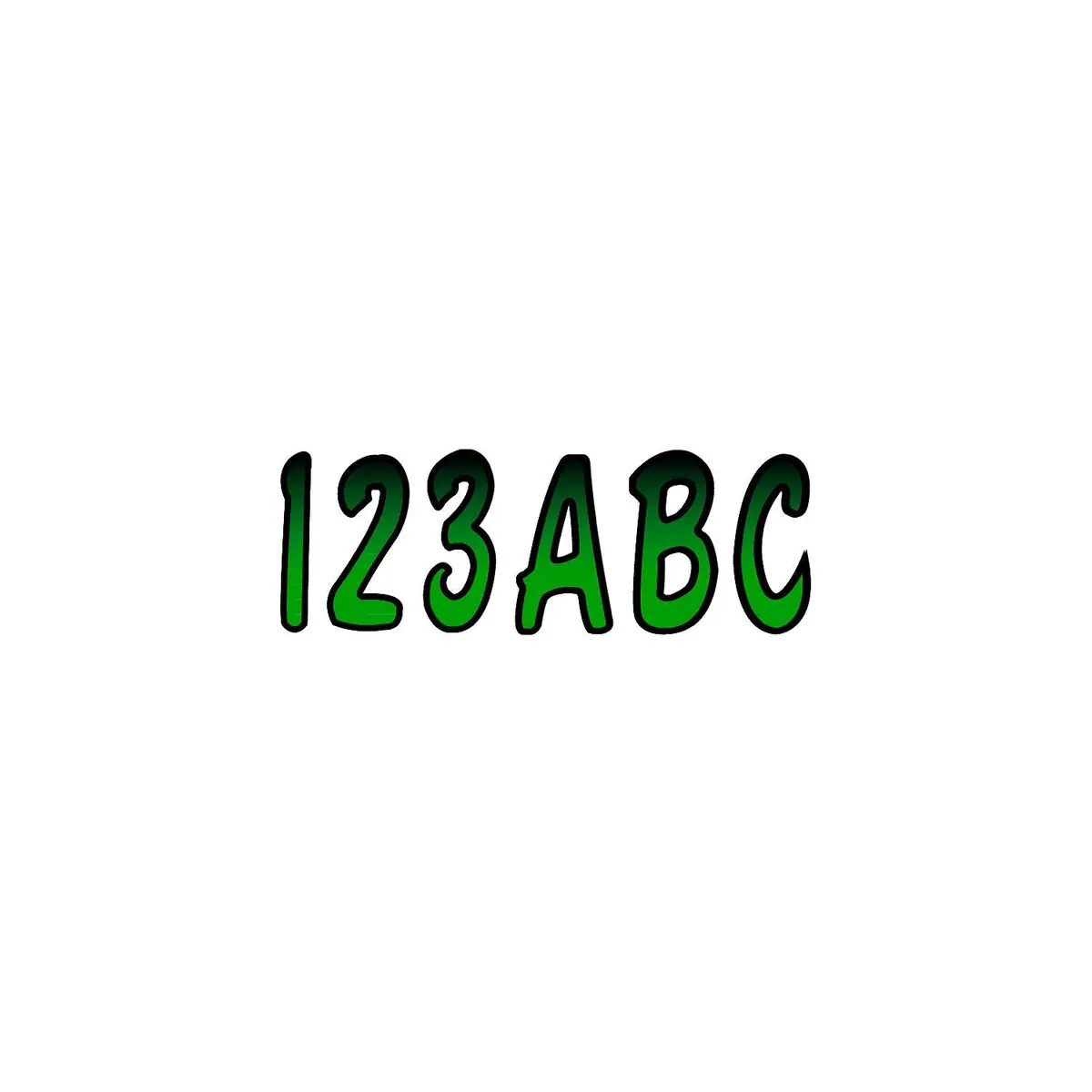 Hardline Tebkg200 Series 200 Registration Kit, Cursive, Teal/Black Gradation, 4 Sets Of 3" A-Z, 0-9 1