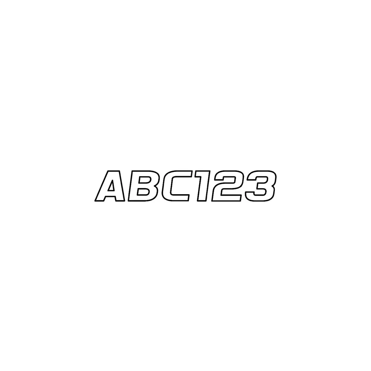 Hardline Whblk700 Series 700 Registration Kit, White/Black, Slanted European Font, Solid Fill/Outline, 4 Sets Of 3" A-Z, 0-9 1