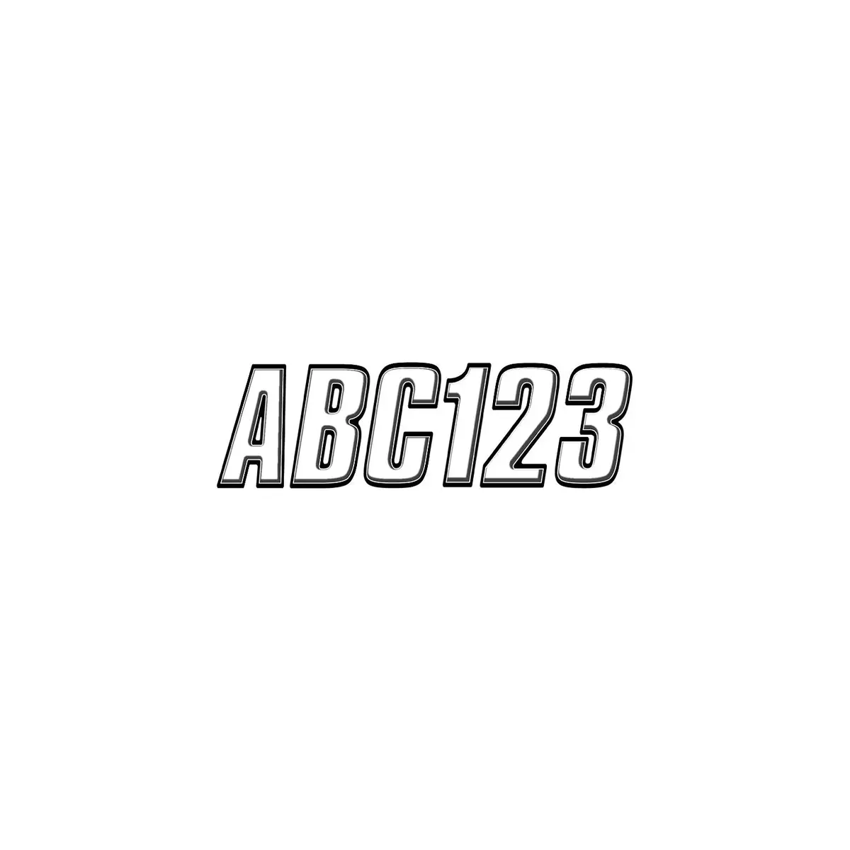 Hardline Whblk800 Series 800 Registration Kit, White, Block Style Bevel Effect, 4 Sets Of 3" A-Z, 0-9 1