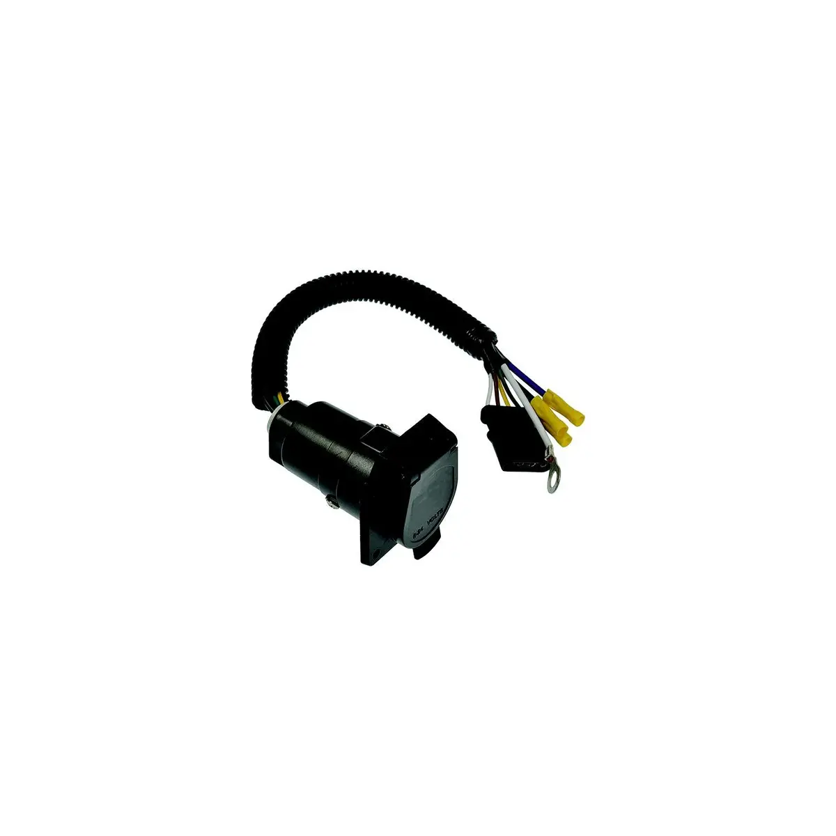 Pollak 4Wf-600V 4-Way Flat To 7-Blade Rv Type Adapter W/ Leads 1