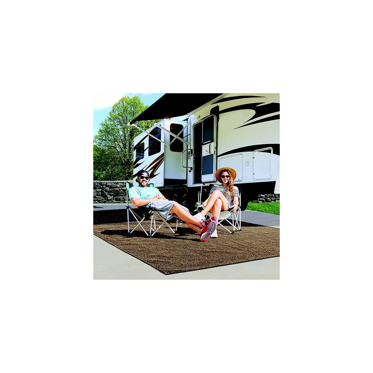 Prest-O-Fit 2-1184 Surface Mate Patio Rug, 6' X 9', Gray 1
