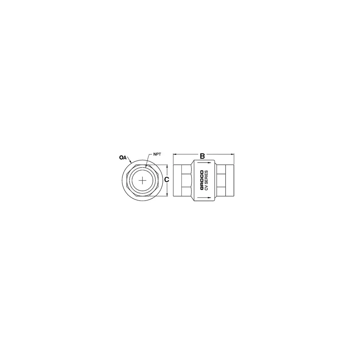 Groco Cv-200 Cv Bronze In-Line Check Valve 2