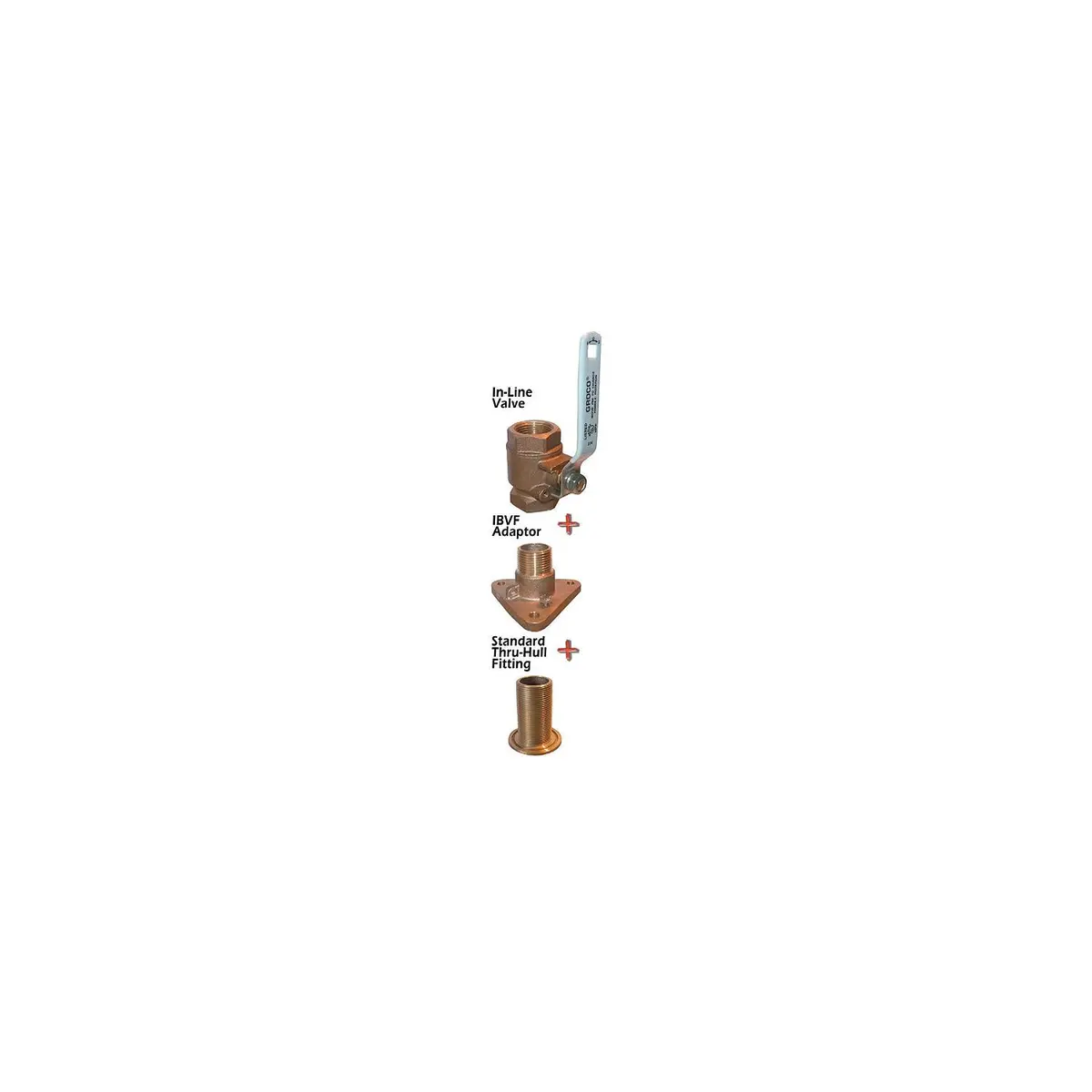 Groco Ibvf-2500 Ibv-F Bronze Flanged Adaptor For In-Line Ball Valve To Thru-Hull 1