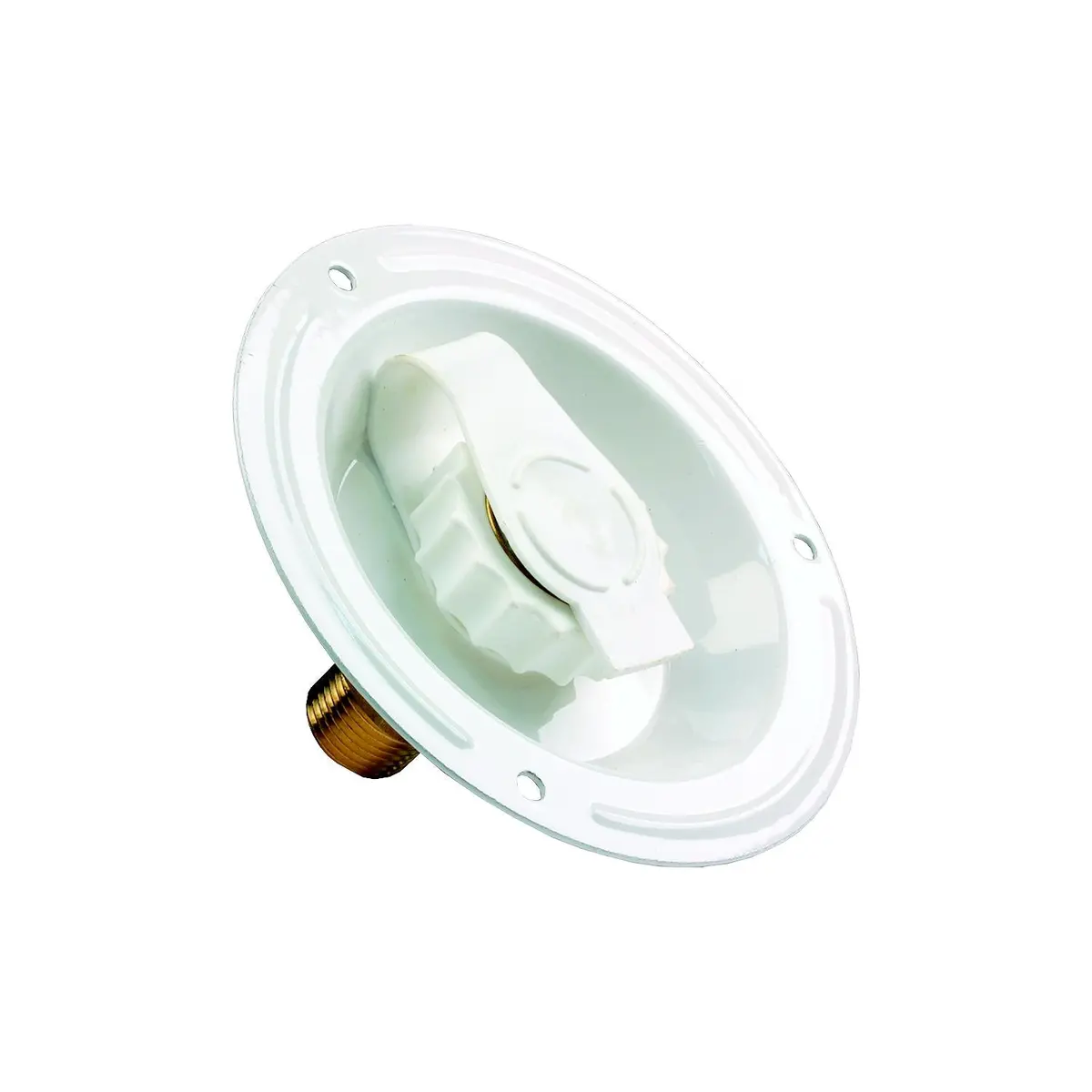 Jr Products 62125 Rv City Water Dish With White Metal Finish 1