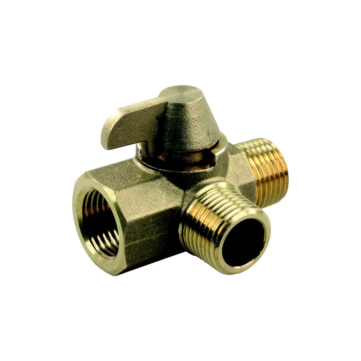 Jr Products 62245 3 Way Brass 1/2" Mpt X 1/2" Mpt X 1/2" Fpt Rv Water Diverter, Valve 1