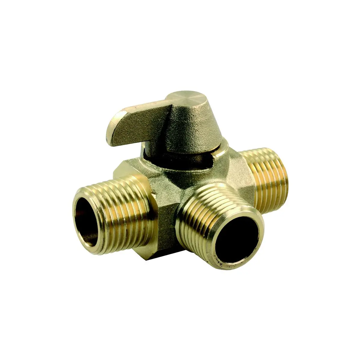 Jr Products 62255 3 Way Brass 1/2" Mpt X 1/2" Mpt X 1/2" Mpt Rv Water Diverter, Valve 1