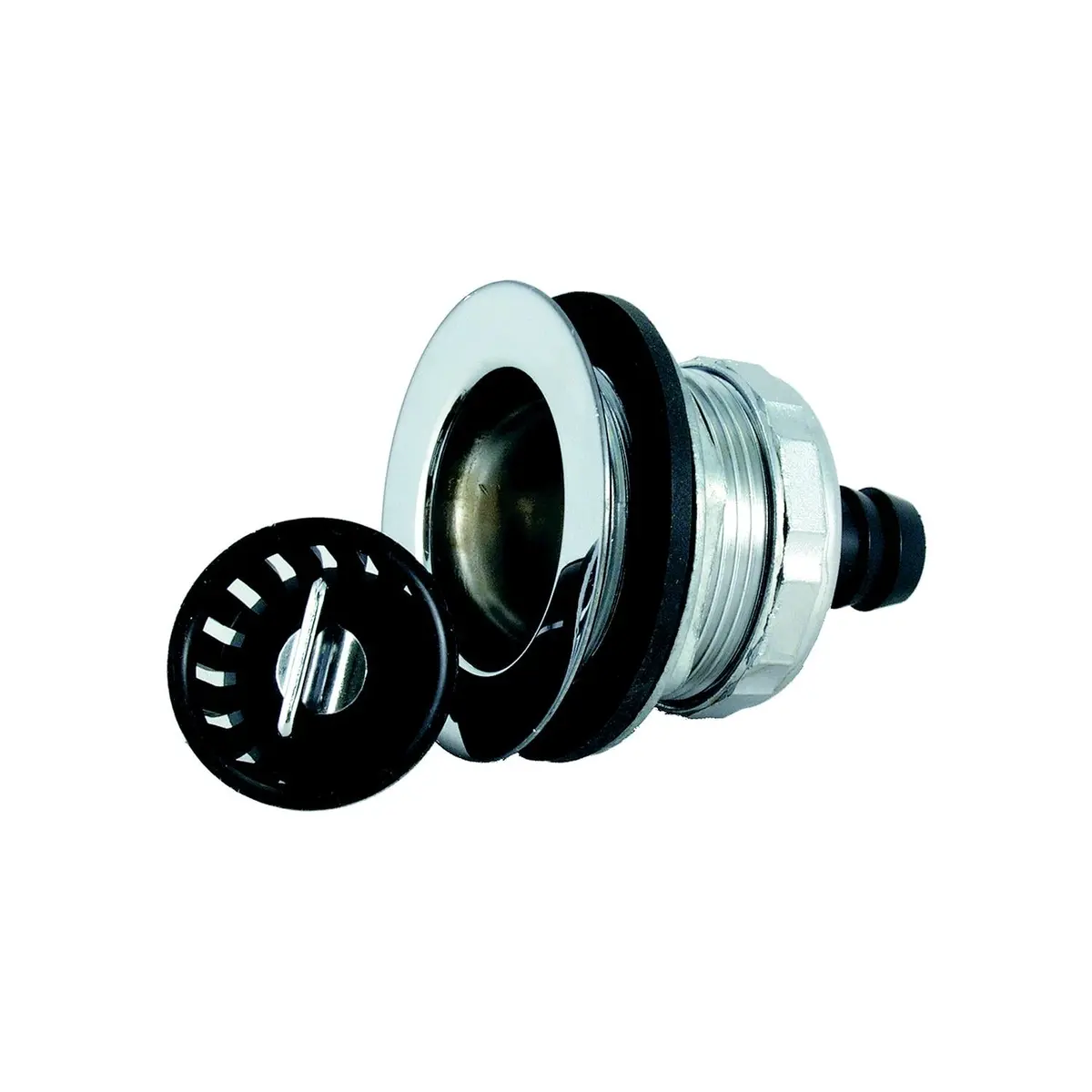 Jr Products 9490-215-022 Rv Sink Strainer W/ Threaded Basket, Rubber Washer & Locknut 1