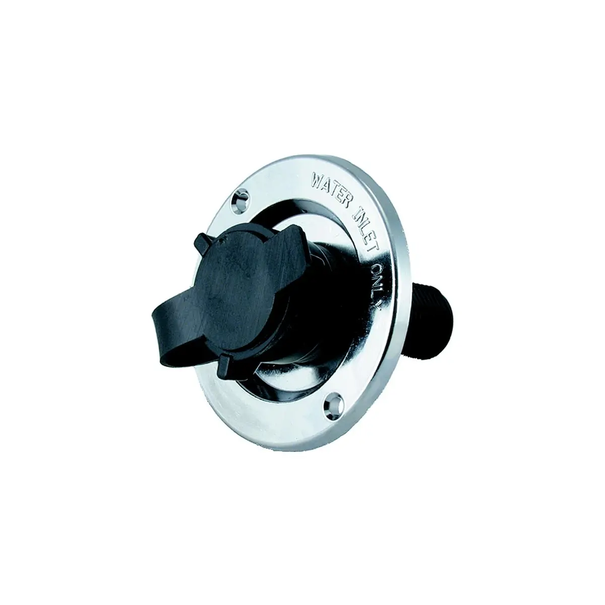 Jr Products 9690-200-023 Chrome Rv City Water Flange With Plastic Check Valve 1