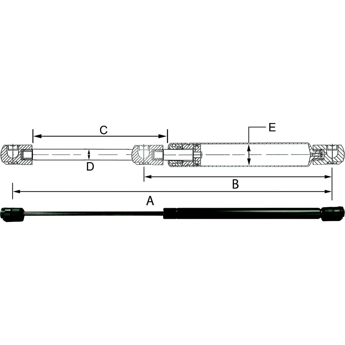 Jr Products Gsni-5100-40 Hardline Black Nitride Shaft Gas Spring 1