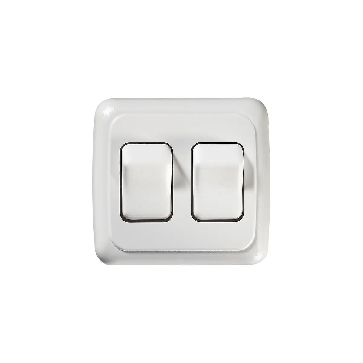 Rv Designer S533 White Double On/Off Contoured Rv Switch In Plate 1