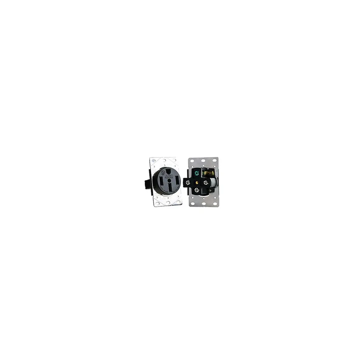 Rv Designer S981 Ac 50 Amp Receptacle In Plate, 50A / 125V/250V, White 1