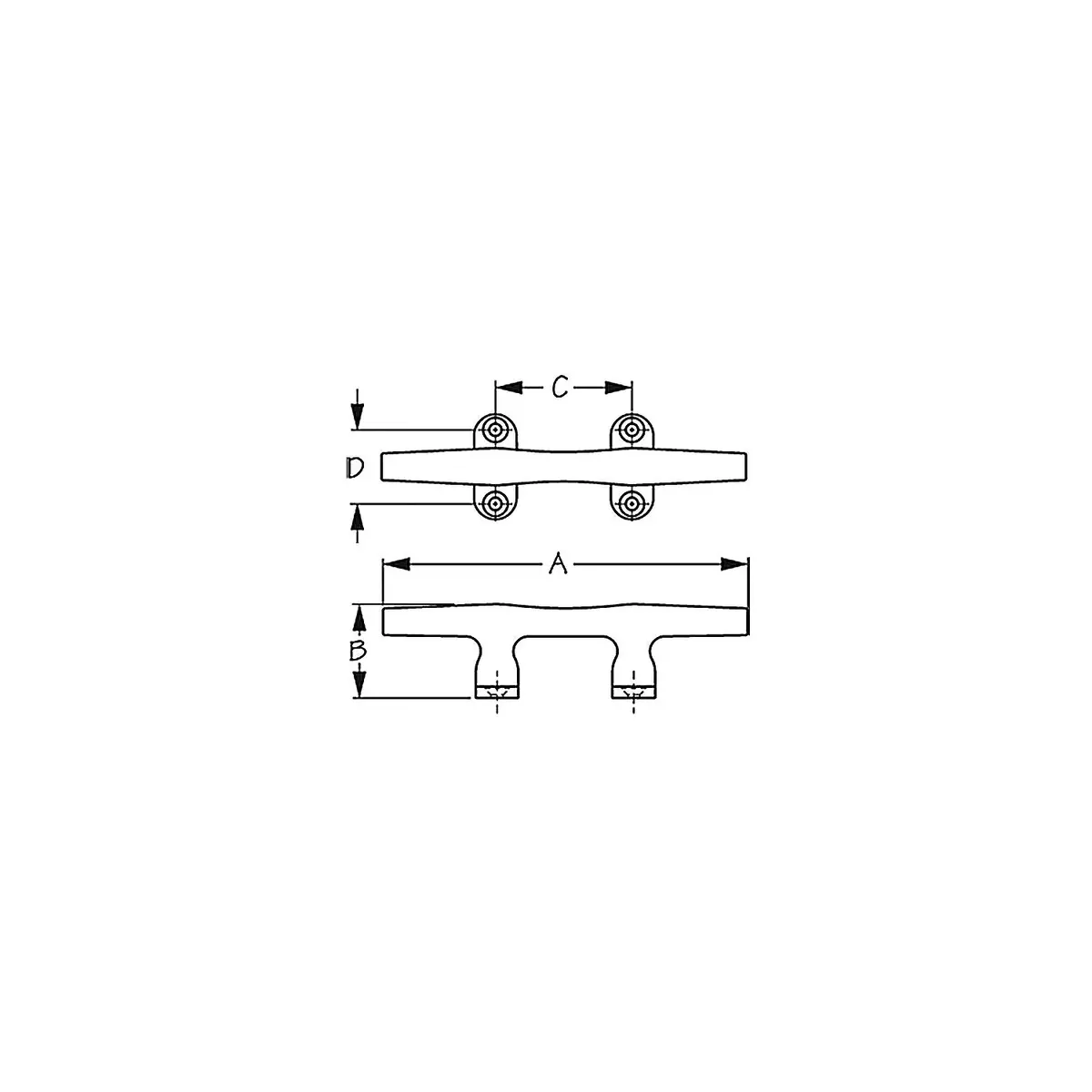 Sea Dog 044604-1 Chrome Zinc Open Base Cleat 1