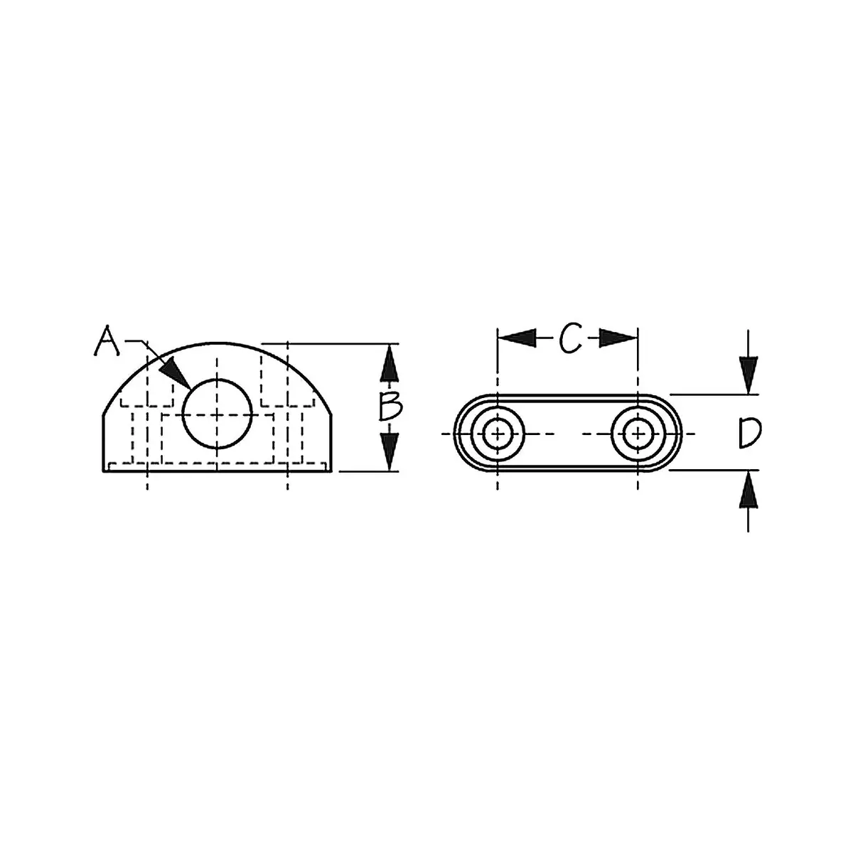 Sea Dog 82051 Fairlead 1/2" Nylon 1