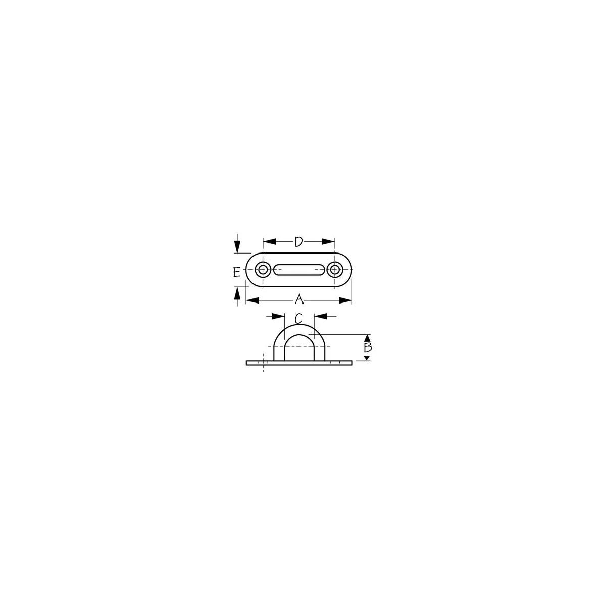 Sea Dog 89703 Sea-Dog Oblong Pad Eye 3-3/16" Stainless 1