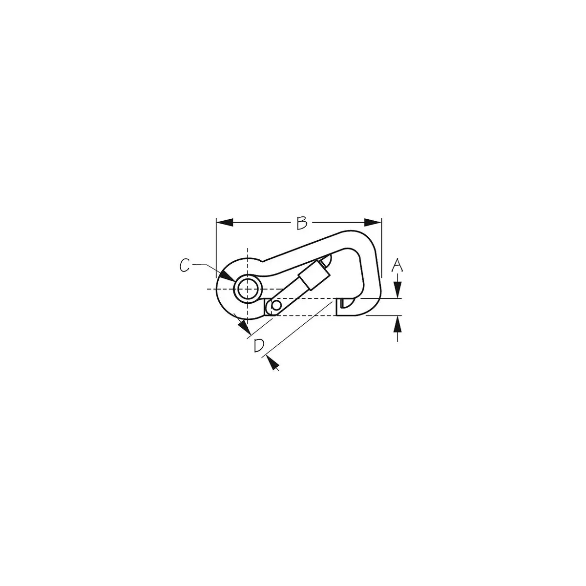 Sea Dog 150108 Seadog Locking Asymmetrical Snap & Eye Insert, 316 Ss, 4" 1