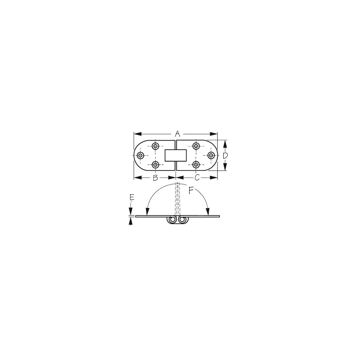 Sea Dog 201551-1 Sea-Dog Stainless Flush 2-Pin Hinge 1