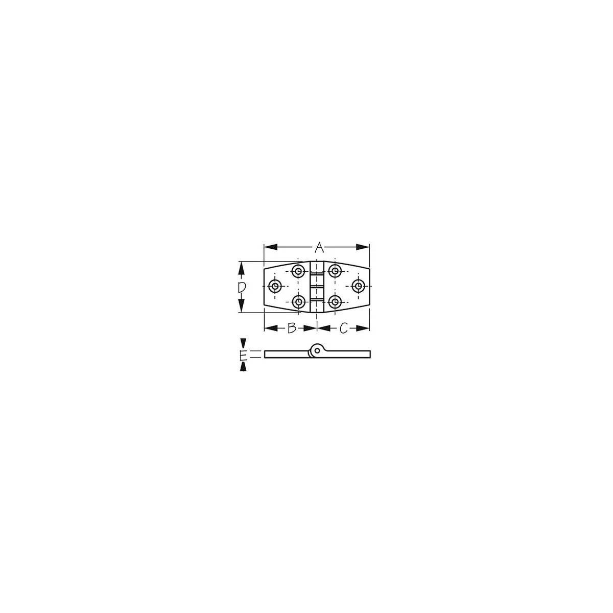 Sea Dog 206530-1 Chrome Plated Zinc Door Hinge 1