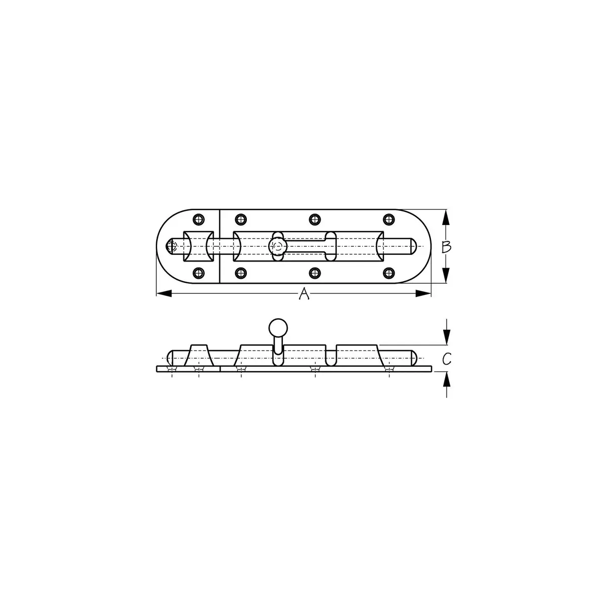 Sea Dog 221255-1 Seadog Heavy Duty Barrel Bolt, Investment Cast 316 Ss 1