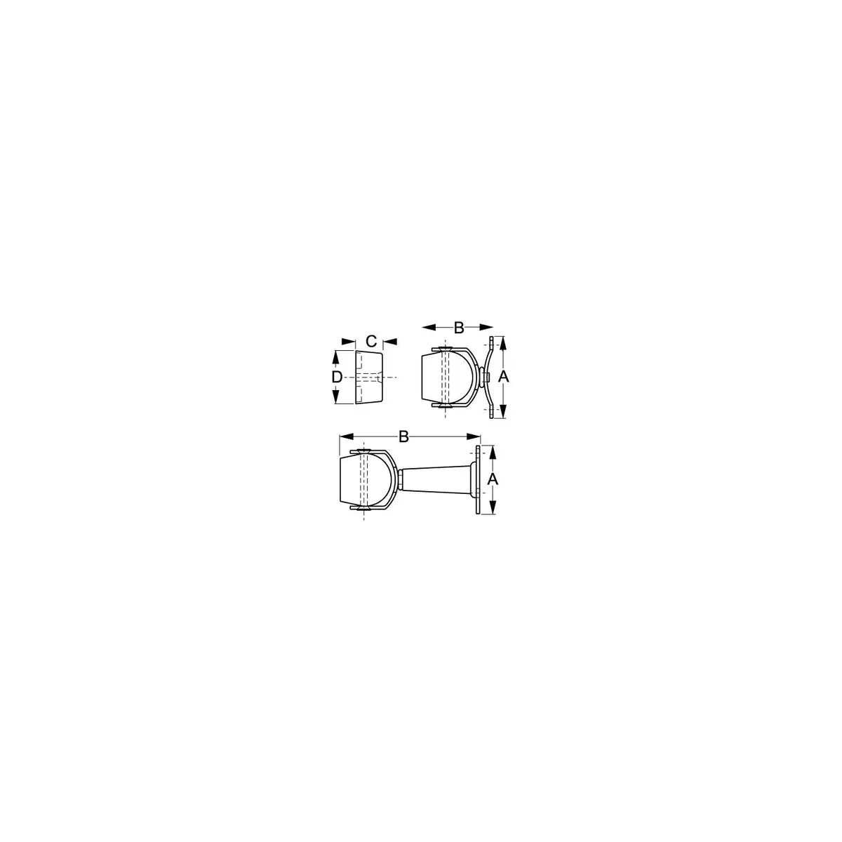 Sea Dog 221750-1 Sea-Dog Magnetic Doorstop, A: 1-13/16", B:9/16", C: 1-9/16"D:1-3/16", #10 Rh 1