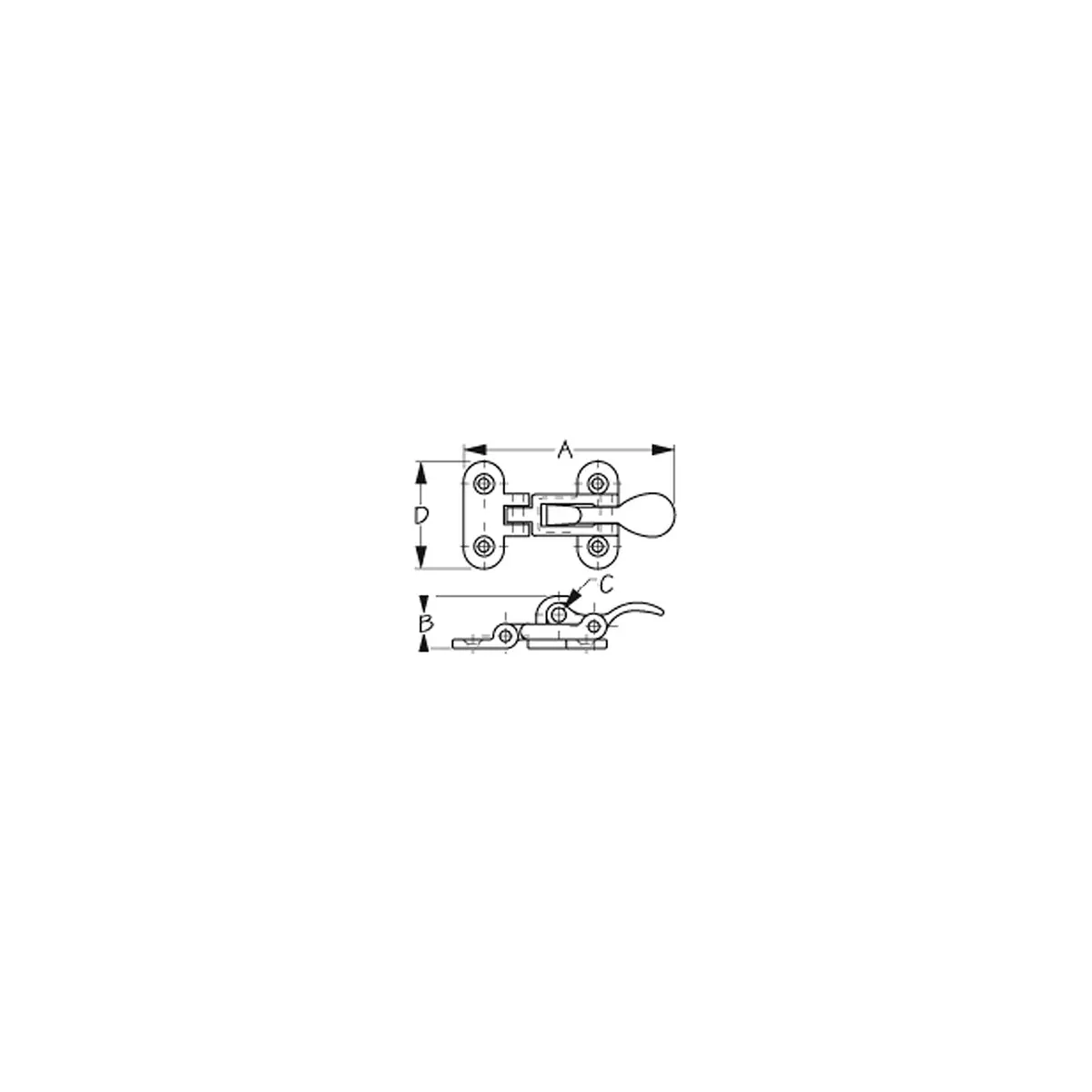 Sea Dog 221100-1 Sea-Dog Anti-Rattle Fastener, Ss, A: 3", B: 3/4" C:1/4", D: 1-1/2", #10 Fh 1